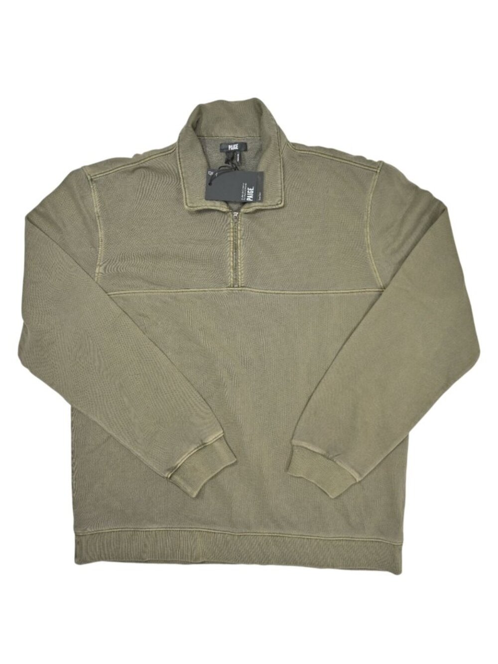 Paige Davion Quarter Zip Pullover in Vintage White Sage
